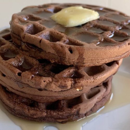 healthy vegan chocolate oat waffle recipe