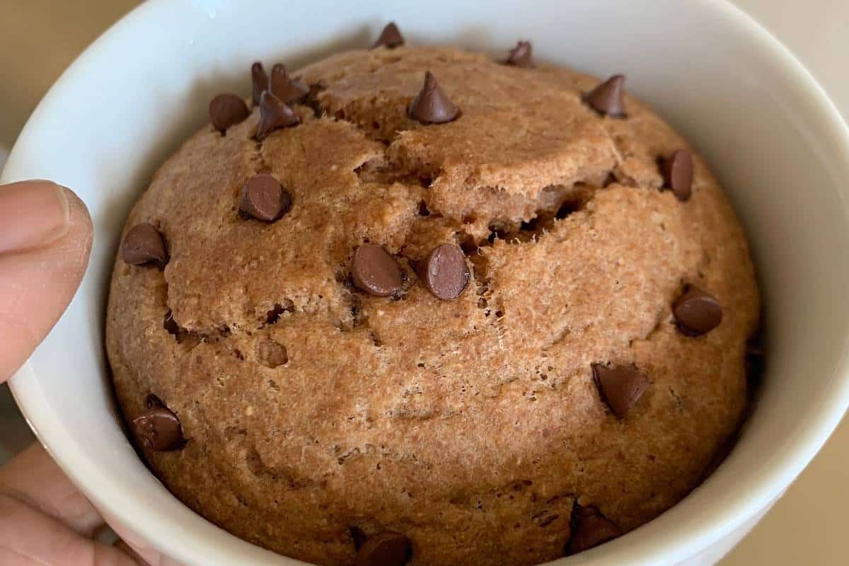 Whole Wheat Chocolate Chip Healthy Mug Cake Recipe