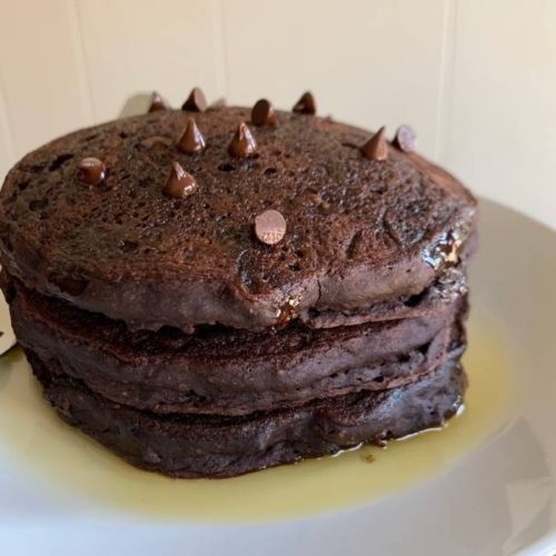 chocolate oatmeal dairy-free pancakes