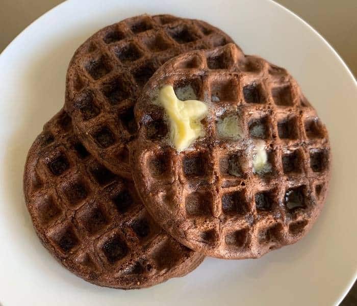 Decadent Vegan Chocolate Cornbread Waffles