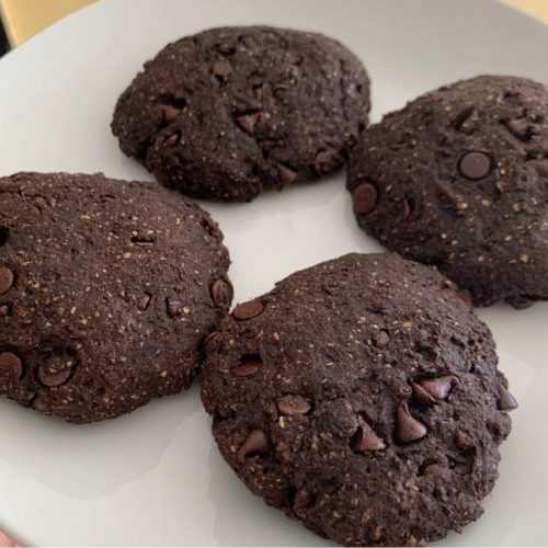 healthy double chocolate whole-wheat cookies