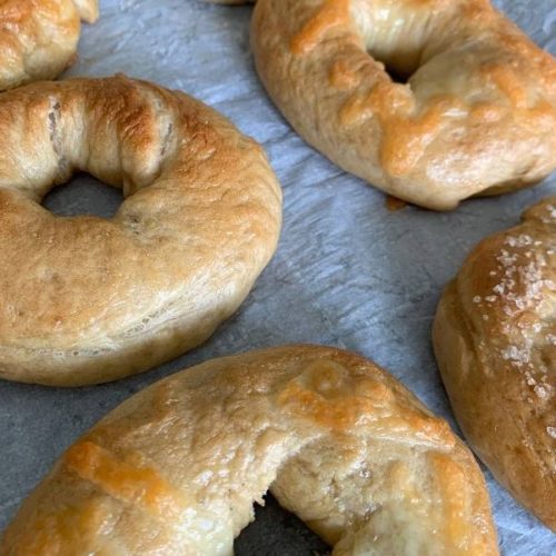 easy bagels with extra virgin olive oil
