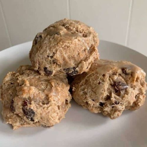whole-wheat cinnamon raisin drop biscuits