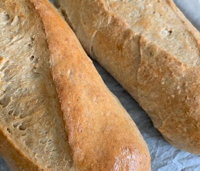 homemade spelt and oat bread loaves