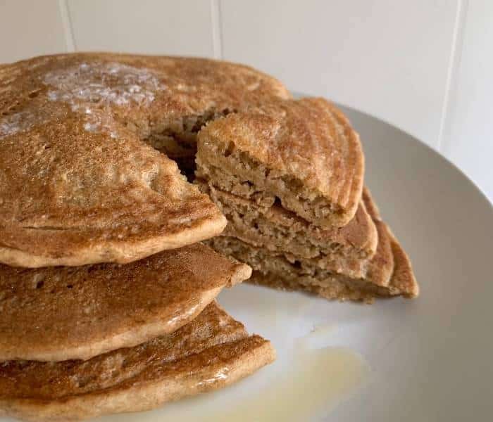 homemade einkorn whole-wheat pancakes