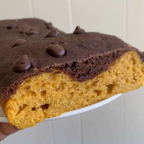 pumpkin chocolate double layer loaf