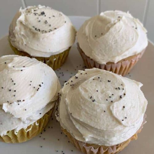 fluffy and soft lemon poppy seed cupcakes